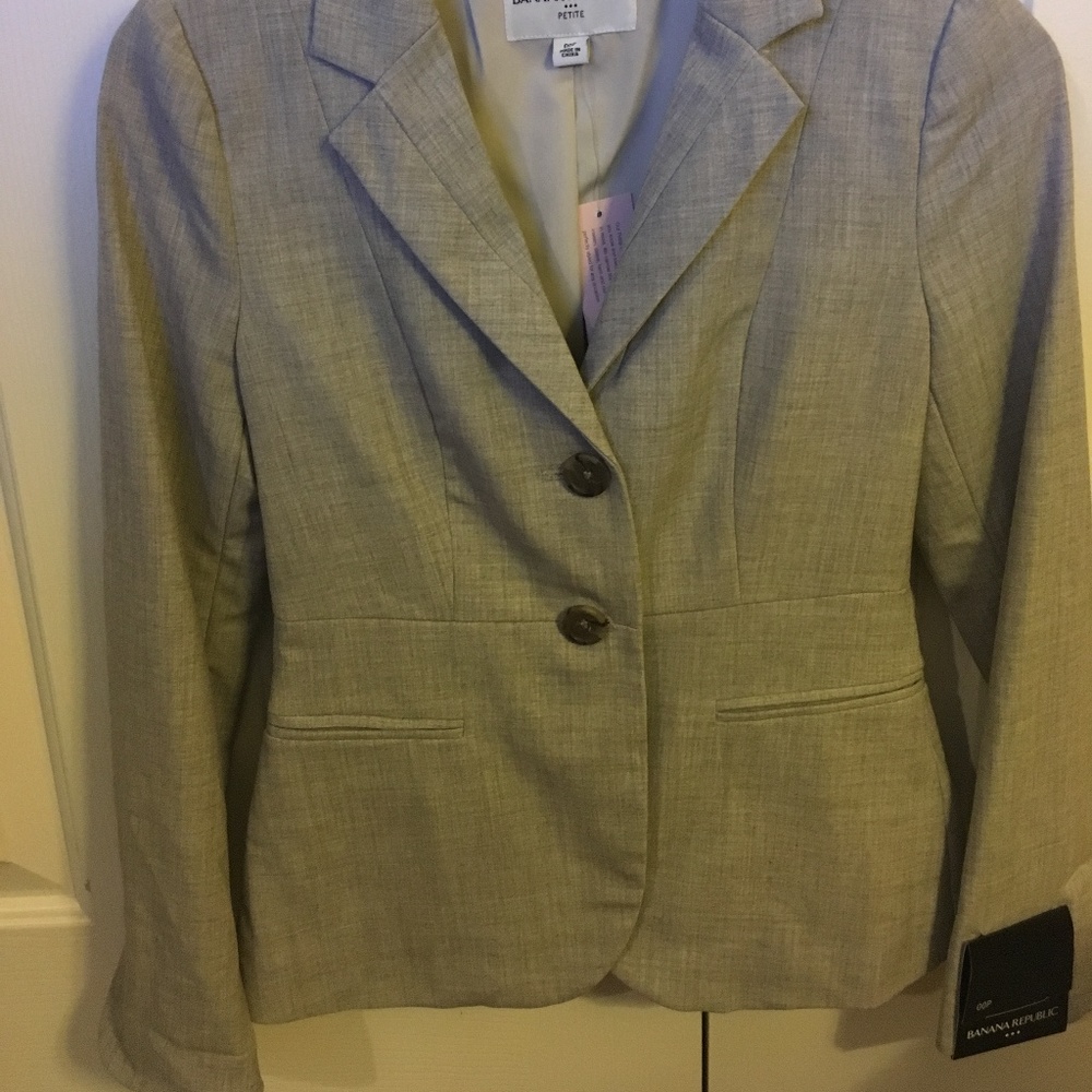 Banana Republic Light Gray Petite Blazer--NWT